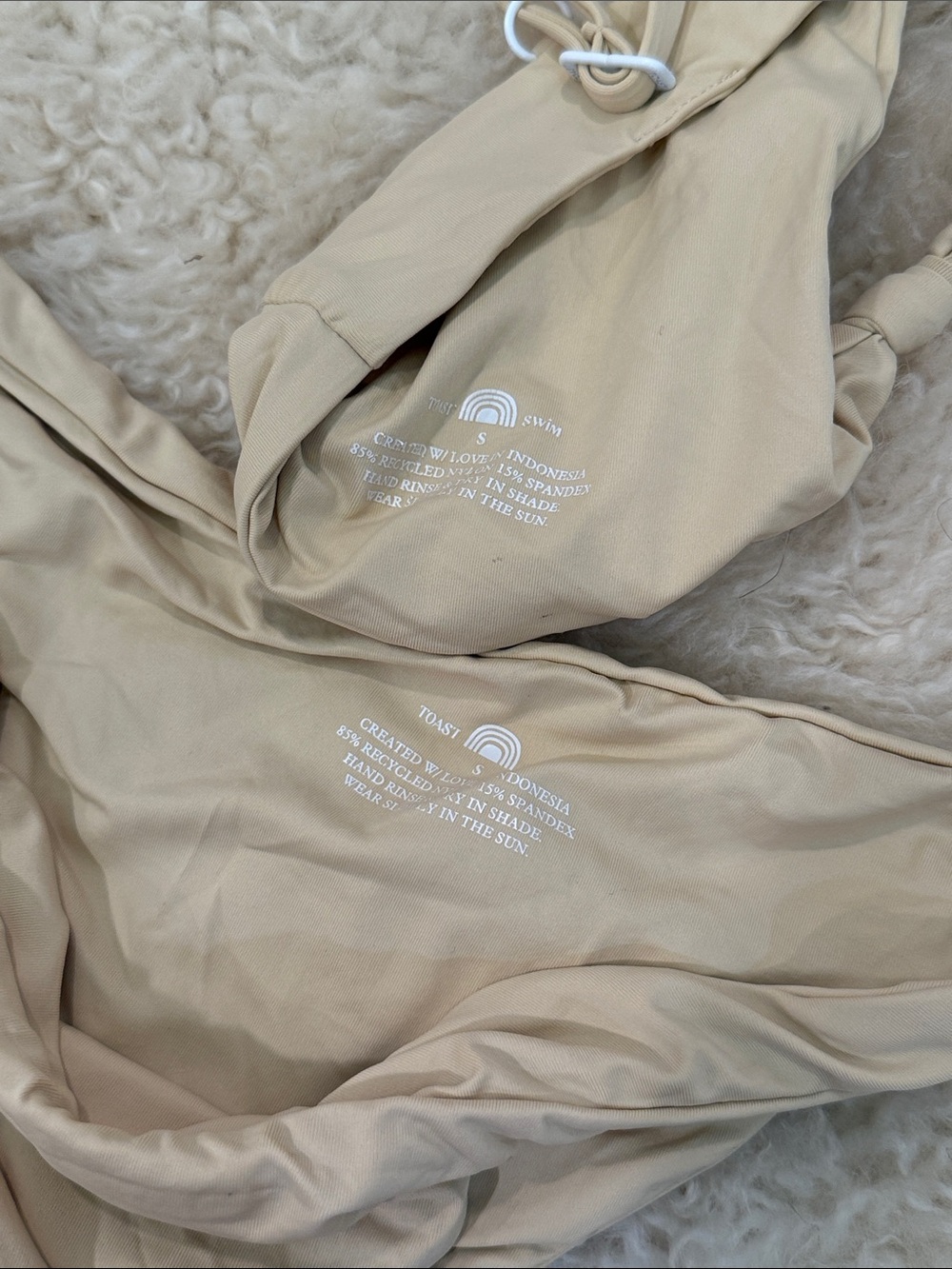 Minimal Toasted Beige Bikini Set with Subtle Logo - Picture 2 of 3